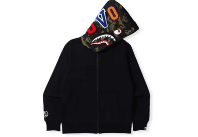 BAPE x OVO Woodland Camo Shark Reversible Hoodie 2
