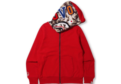 BAPE x OVO Woodland Camo Shark Reversible Full Zip Up Hoodie