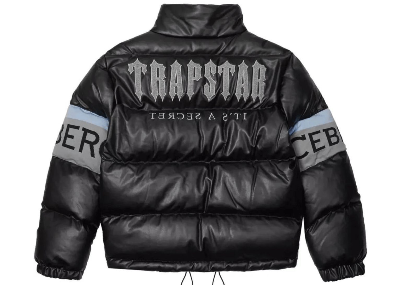 A montage of iconic Trapstar jacket styles including a Barbed Wire Jacket with high-contrast graphics, a Logo Jacket with prominent branding, a quilted Puffer Jacket, and a limited edition collaboration piece displayed on mannequins or models.