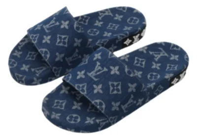 Louis Vuitton Denim Monogram Slides