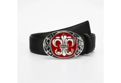 Chrome Fleur-De-Lis Belt
