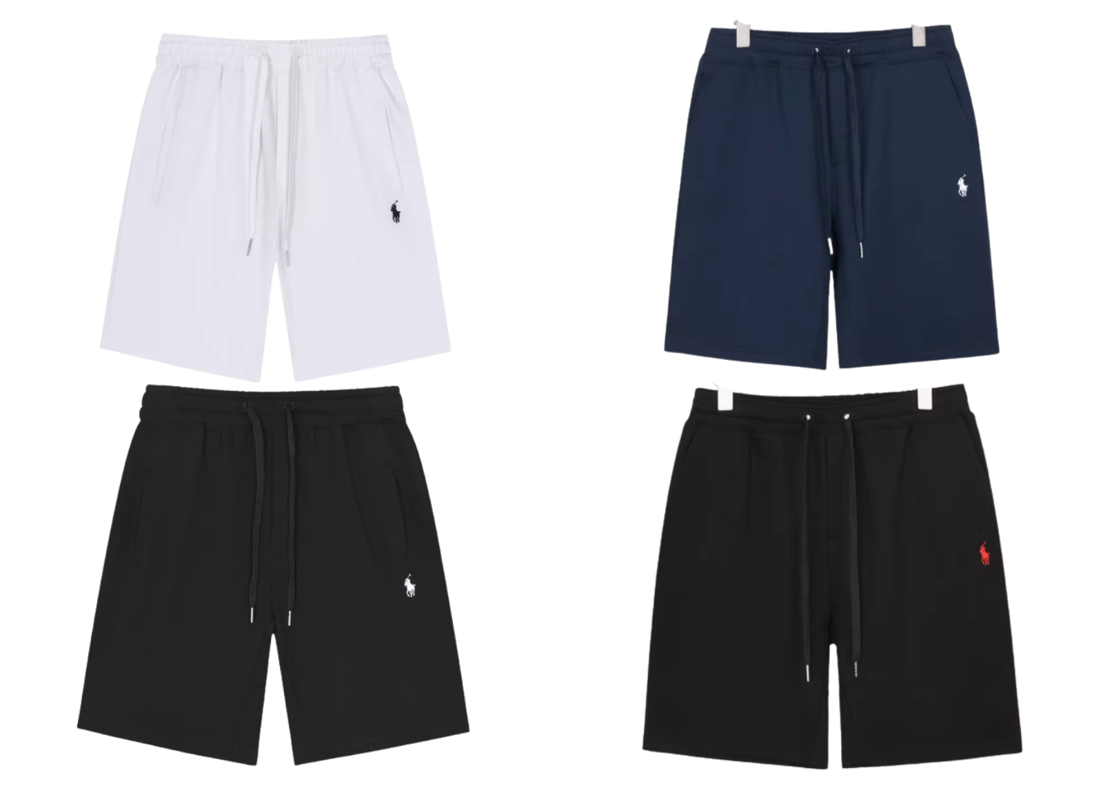 Polo Ralph Lauren Cotton Jersey Shorts – Black / White / Navy