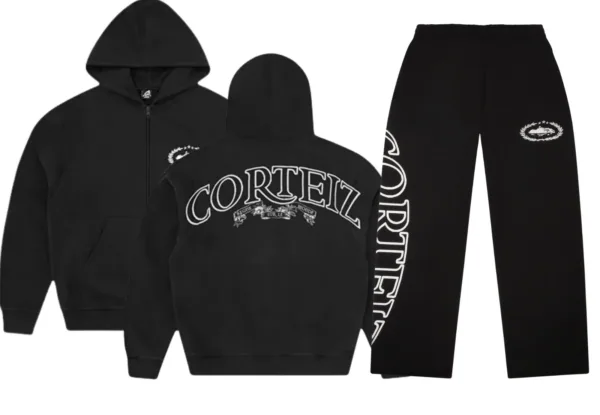 Corteiz Superior Royal Black Zip Hoodie and Pants Full Set product image