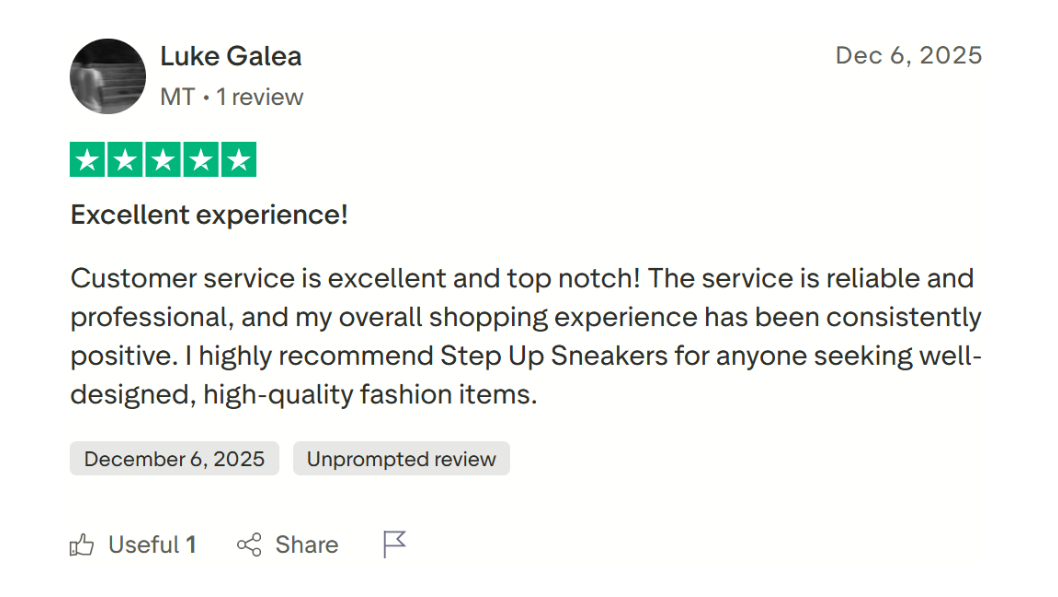 Trustpilot Review 1- Luke Galea - Step Up Sneakers