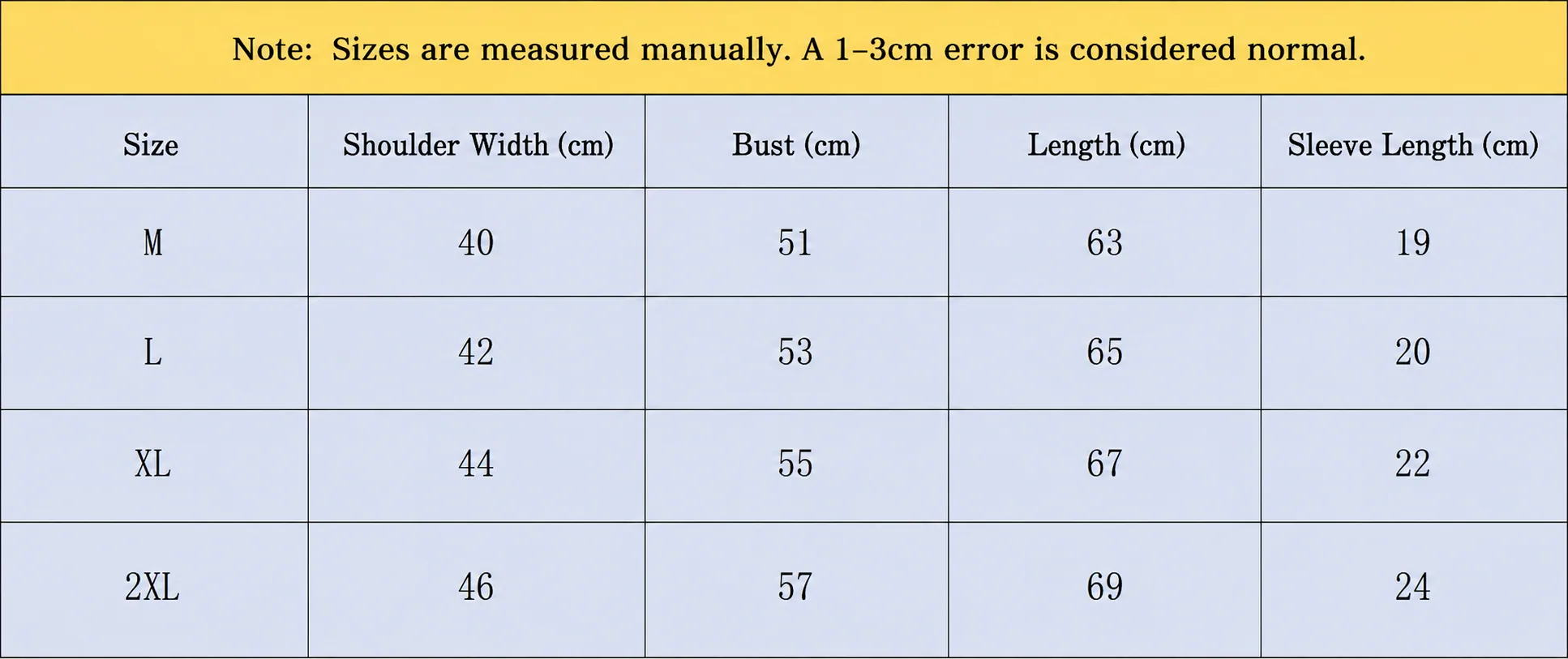 size chart