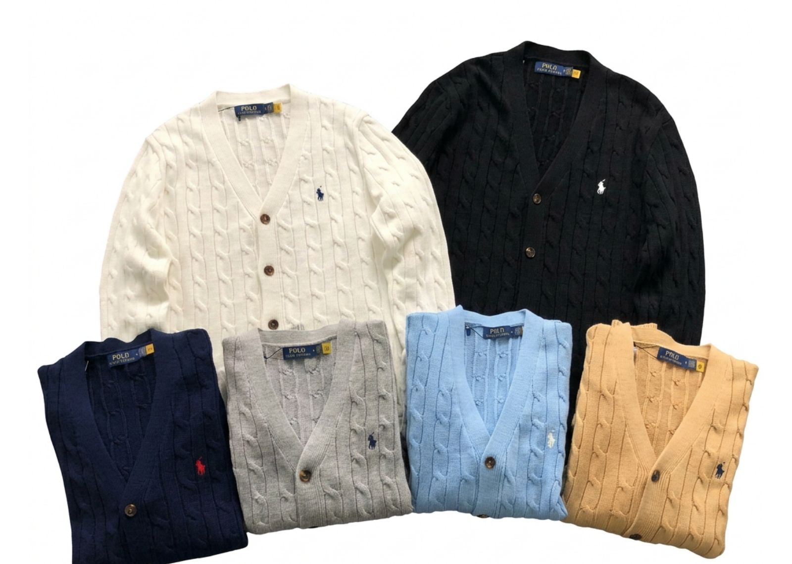 Polo Ralph Lauren Cable Knit Cardigan | Premium 6-Colour Essential Knitwear