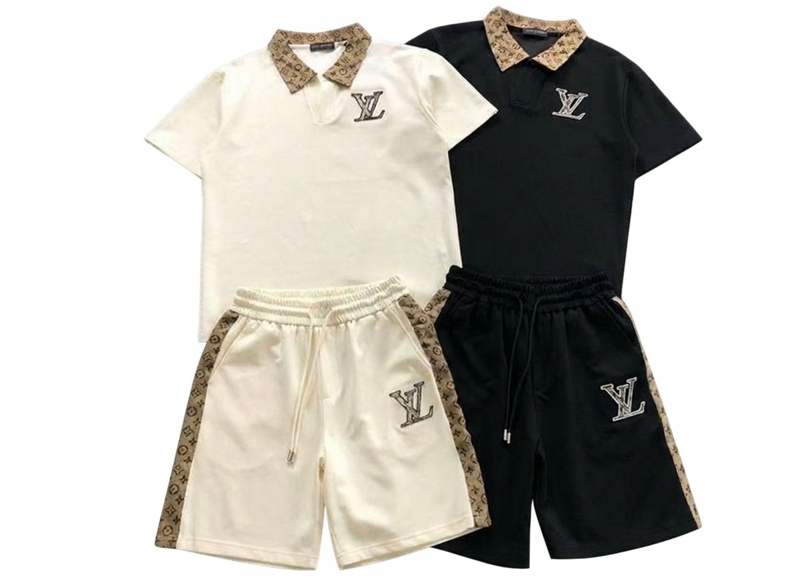 LV Monogram Collar Polo T-Shirt & Shorts Set