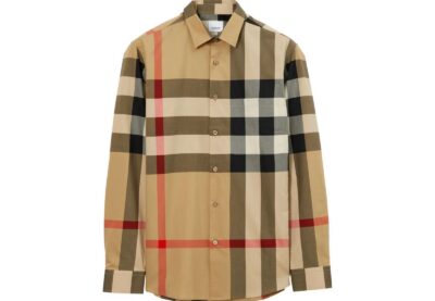 Burberry Vintage Print Button Long Sleeve Shirt
