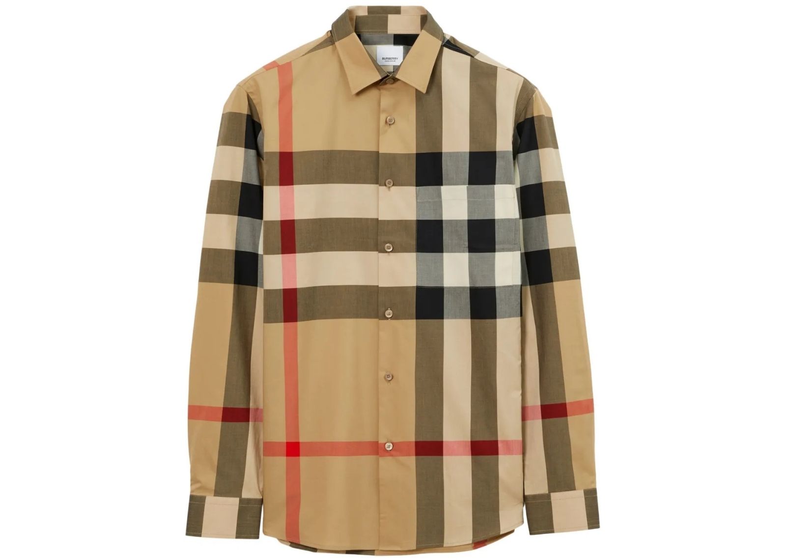 Burberry Vintage Print Button Long Sleeve Shirt