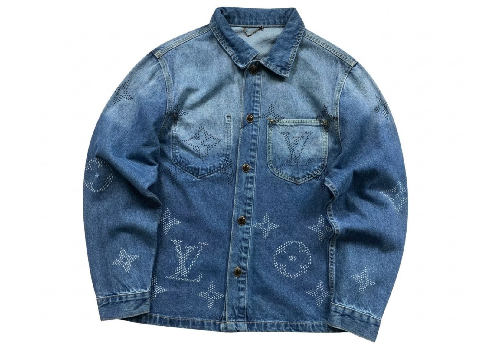 LV Denim Monogram Overshirt