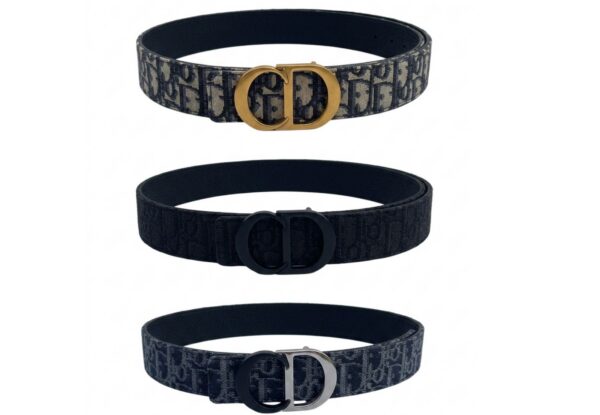 Dior Oblique Saddle Buckle Reversible Belt