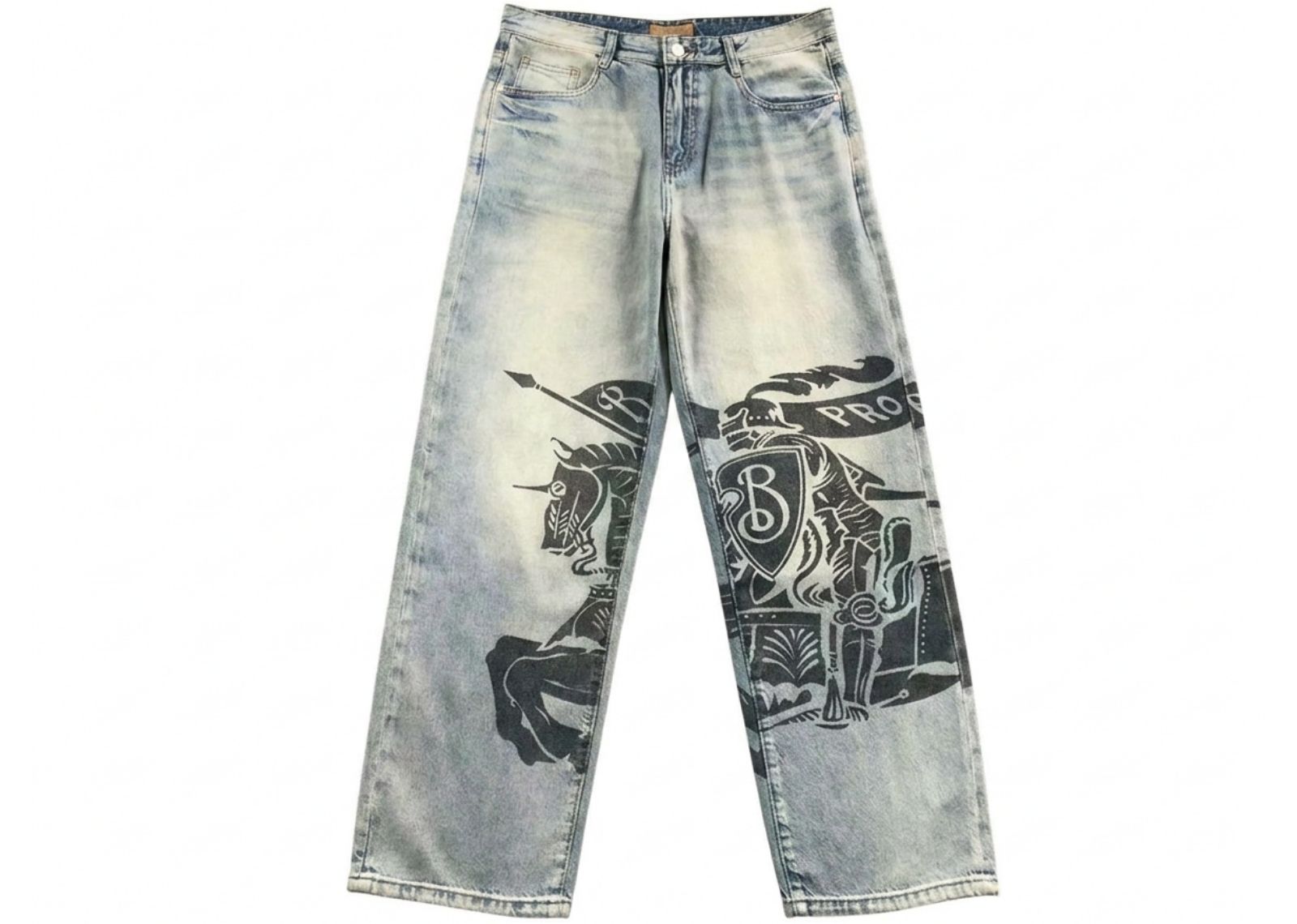 Burberry Vintage Knight Print Jean Pants