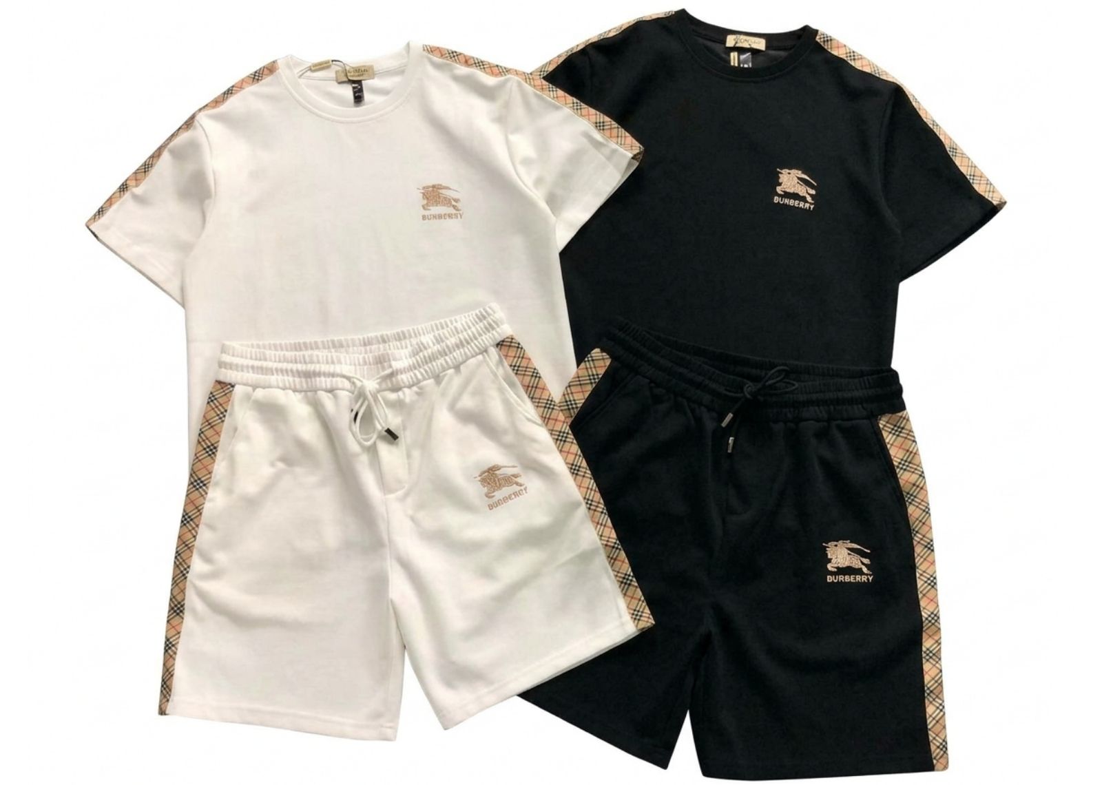 Burberry T-Shirt and Shorts Set Black White