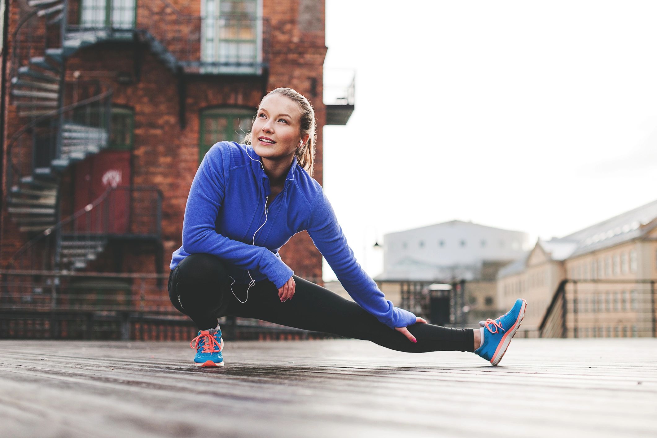 Active customer wearing sneakers outdoors